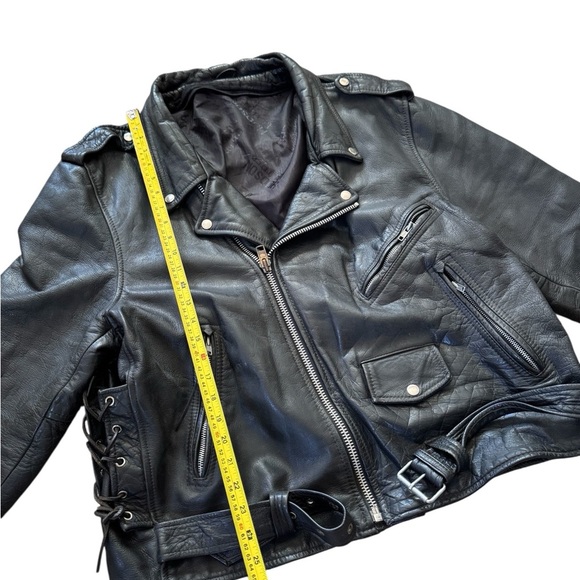 Vintage Hudson Genuine Leather Jacket Motorcycle Size 48? Vtg Riding Lined - Picture 2 of 12